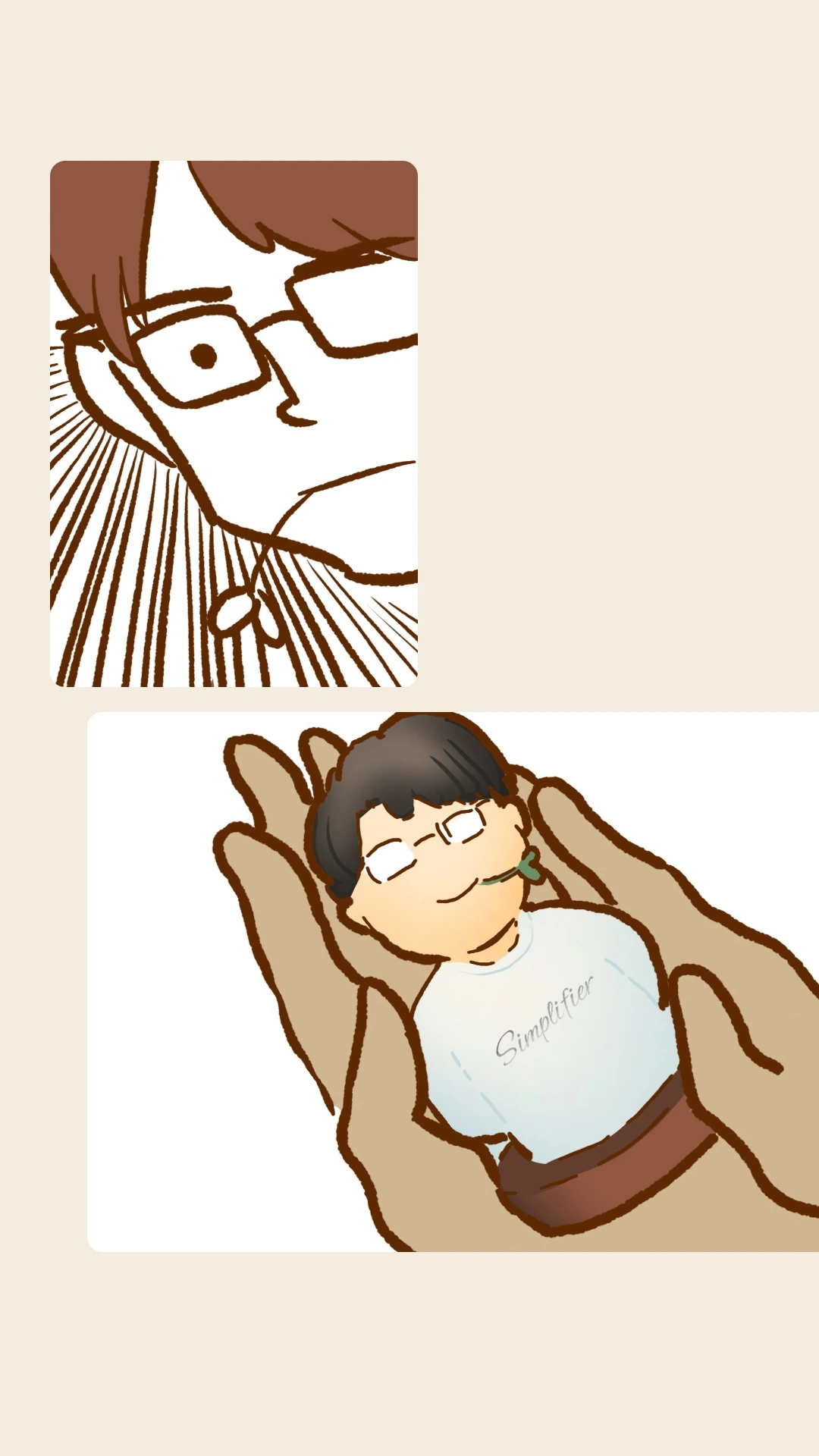감격한 코치S 클로즈업과 선물을 건네는 손들